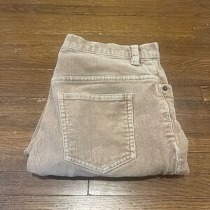 High Waisted Corduroy Pants, Valerie Stevens, Size 4P, Beige / Tan